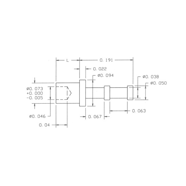 Concord Electronics COMM NON-INS DBLTURRET TERM, 0.244" L, 0.053", 10-206-1-01-2500 10-206-1-01